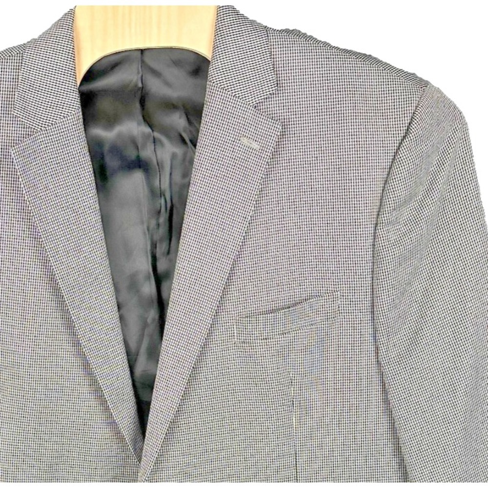 Lauren Ralph Lauren Mens 50R Black White Houndstooth Sport Coat Blazer TwoButton